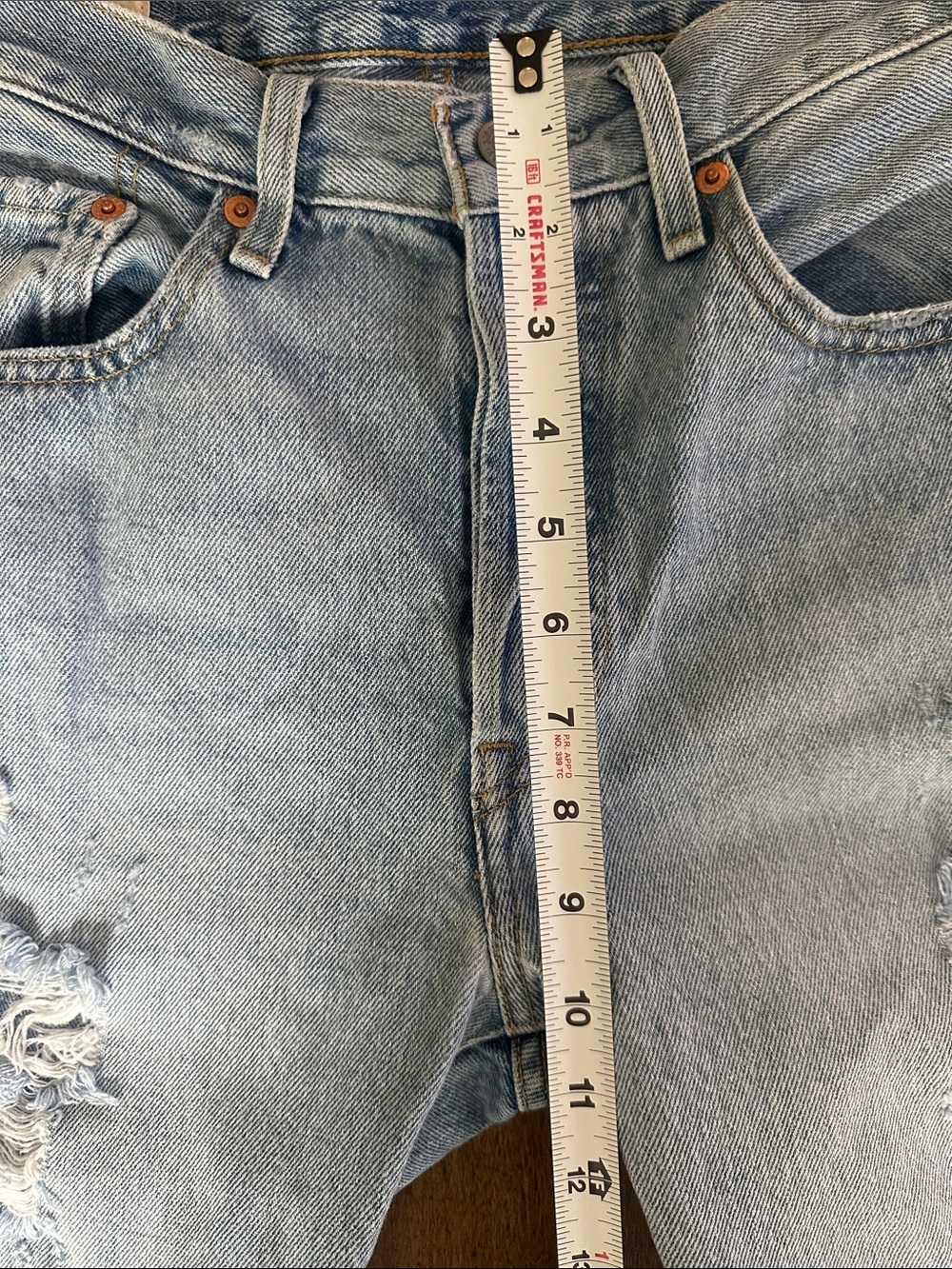 Levi's Women’s Light Blue Distressed 501 Jeans Size 27 - Picture 10 of 13